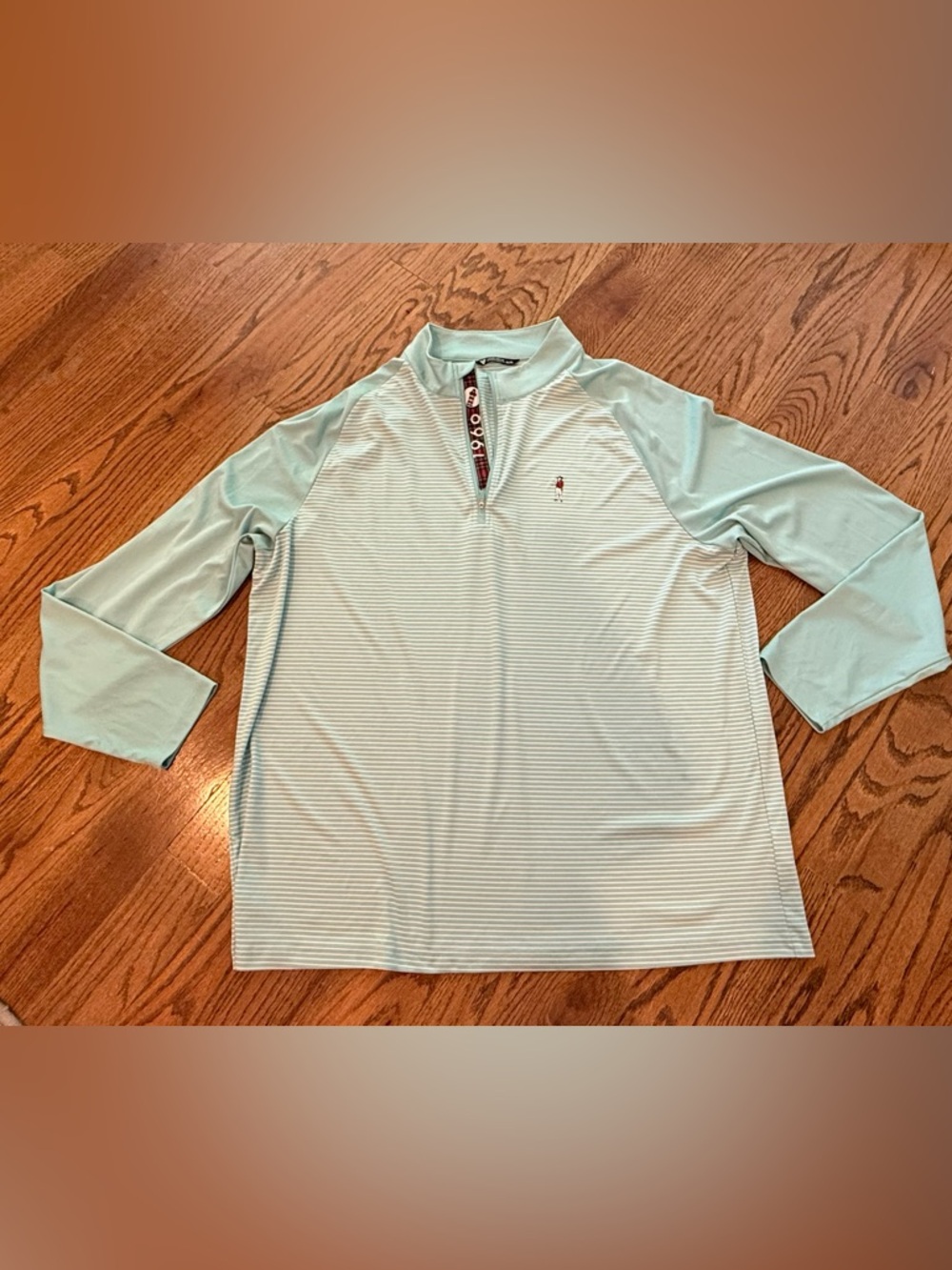 Harbour Town Golf Links LevelWear 1/4 Zip Pullover Mens XXL Green Blue Stripe